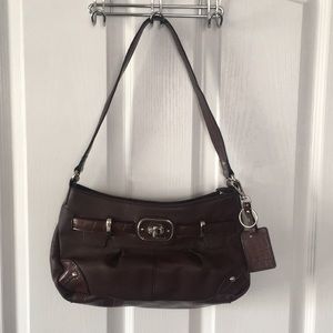 Etienne Aigner Brown Purse with crocodile accents
